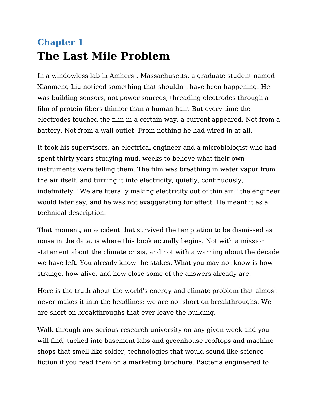 Electricity Out of Thin Air page 1